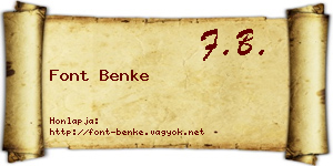 Font Benke névjegykártya